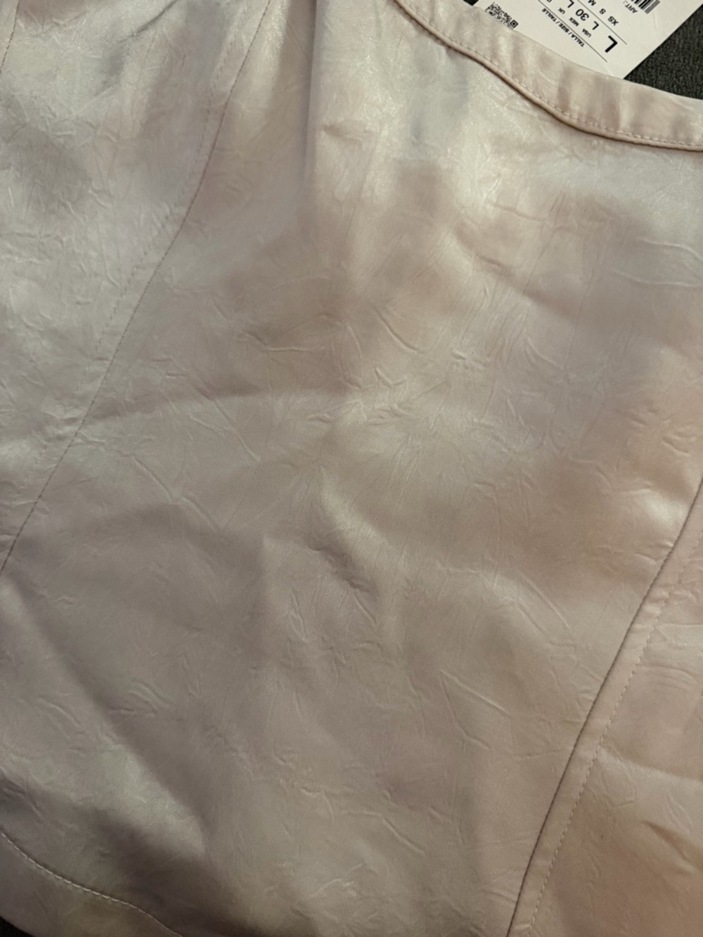 Zara Blush Pink Faux Leather Cropped Camisole - Picture 2 of 4